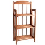 Bookcase for Decoration, Home Shelving, and Organization by Lavish Home- 3 Shelf, Folding Wood Display Rack for Home and Office (Light Brown)