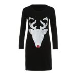 Hot Sale!!Woaills Family Outfits Clothes,Mom Girls Women Christmas Deer Long Sleeve Dress (Black, Mom:XL)