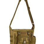 Unisex Nylon Waterproof Computer Shoulder Bag Cross Body Bag Belt Sling Bags Laptop Messenger Bags for Cycling Climbing Hunting Fishing Camping, Brown