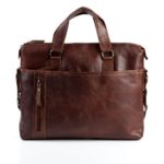 BACCINI large laptop bag – unisex Messenger bag LEANDRO fits 15.4 inch laptop iPad | shoulder bag dispatch work bag women and men brown-cognac leather | PREMIUM-QUALITY