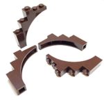 Lego Parts: Brick, Arch 1 x 5 x 4 – Continuous Bow (Service Pack of 4 – Dark Brown)