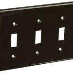 Morris 81032 Lexan Wall Plate for Toggle Switch, 3 Gang, Brown
