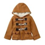 Lewego Unisex Baby Fleece Hooded Jacket Outerwear Duffle Zipper Winter Coat, Brown, 90cm(9-12Months)