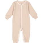 Niteo Baby Organic Cotton Snap Front Coverall, Light Brown Pinstripes, 6-9M