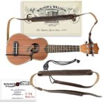 Walker & Williams U-74 Soft Dark Brown Leather Adjustable Hands-Free Ukulele Strap