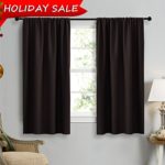 Blackout Curtain Panels 45″ Long – NICETOWN Triple Weave Microfiber Noise Reducing Thermal Insulated Solid Rod Pocket Window Drapes / Draperies for Kids Room (One Pair,42 Inch by 45 Inch,Toffee Brown)