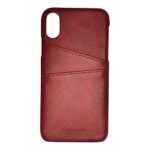 iPhone X Leather Wallet Case by E-Tronic, Clean Professional Look, Ultra Thin, Protective Credit Card & ID Holder, 100% Shockproof Cover, Comes in 3 Exquisite Colors (Dark Brown, Red & Brown)