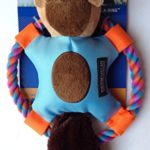 Cesar Millan Fling-A-Ring Rope Chew and Chase Toy Light Blue, Orange and Brown