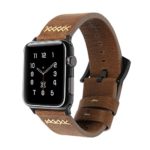 Apple Watch Band 42mm, FOLOME Luxury Genuine Leather strap iwatch Replacement Band with Stainless Metal Clasp for apple watch Series3,Series 2, Series 1, Sport, Edition (Brown)
