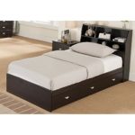 Benzara Luxurious Twin Size 3 Drawers Chest Bed, Dark Brown