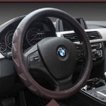 Dark Brown Color High Quality Fiber Leather Luxury Style Steering Wheel Cover 15”