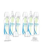 Dr. Brown’s Options Baby Bottles, 8 ounce, 6 Count Plus Bonus Level 2 Nipples and Sippy Spouts