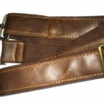 Men’s Detachable and Adjustable Genuine Leather & Braided Briefcase Messenger Bag Straps, Shoulder Bag Straps, Leather Laptop Bag Straps (Brown strap)