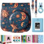 CAIUL Compatible Mini 8 8+ 9 Camera Case Accessories Bundle Kit for Fujifilm Instax Mini 8 8+ 9, Sun Moon Stars (7 Items)