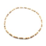 5mm Light Brown Coco Bead Hawaiian Necklace with White Puka Shell Accents, Barrel Lock