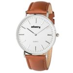 INFANTRY Mens Brown Leather Watch Business Dress Wrist Watches for Men Simple Slim