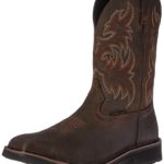Wolverine Men’s Rancher 10″ Square Steel Toe Work Boot, Dark Brown/Rust, 10.5 M US