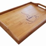 Bamboo Serving Tray With Handles – Food, Drink, Platter Tray to Serve Breakfast in Bed, Snacks, Coffee and Meals – Quality Bamboo, Light Brown Butler Board 18 x 12.2 x 2 Inches, By Home Excellence
