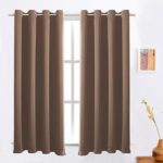 Blackout Curtains /Room Darkening/Light Blocking/Thermal Insulated Draperies With Solid Grommet for Bedroom/Living Room/Dining Room Window Treatments Cappuccino 2 Panels ,52 x 63 Inch By FLOWEROOM