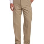 Haggar Men’s Cool 18 Hidden Expandable-Waist Plain-Front Pant