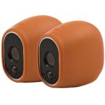 2X Silicone Skins for Arlo Smart Security. Arlo Camera Skins Cover/ Netgear Arlo Camera Case fits Wire-Free HD Cameras, Indoor/ Outdoor, Night Vision- Brown