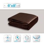 Patio Paradise 6 x 8 Feet Brown Poly Tarp, 16-mil Thick Lightweight Multi Purpose Waterproof Tarpaulin for Camping Trailer Canopy