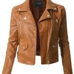 LE3NO Womens Faux Leather Fully Lined Long Sleeve Moto Biker Jacket