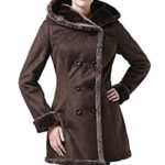 BGSD Women’s “Cindy” Hooded Faux Shearling Coat – Chocolate S