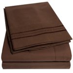 1500 Supreme Collection Extra Soft Twin Sheets Set, Brown – Luxury Bed Sheets Set With Deep Pocket Wrinkle Free Hypoallergenic Bedding, Over 40 Colors, Twin Size, Brown