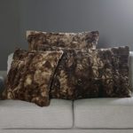 Brielle Faux Fur Pillow Case, Standard, Tundra Swan Dark Brown