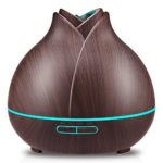 URPOWER 400ml Wood Grain Essential Oil Diffuser, Running 10+ Hours Aromatherapy Diffuser for Essential Oils with 2 Mist Modes, 4 Timer Setting, Whisper Quiet Humidifiers for Bedroom, Home, Office