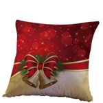 Xmas Square Throw Pillow Case, Keepfit Sofa Bed Pillow Cushion Cover for Home Decorative Pillowcase (Red Bell)