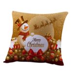 Merry Christmas Pillow Case, Keepfit Santa Claus, Sleigh Bells, Snowmen and Reindeer Pillow Sofa Cushion Cover Home Gifts (B)
