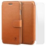 iPhone 6S Case, iPhone 6 Case, TANNC [Screen Protector Included] Flip Leather Wallet Phone Case[Layered Dandy] – [Card Slot][Flip][Wallet] – For Apple iPhone 6 and iPhone 6S Devices – Light Brown