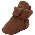 Vanbuy Baby Fleece Booties Newborn Infant Toddler Slippers Crib Shoes Warm Boots With Anti Slip Bottom WB39-Dark Brown-M