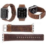 GONOMI Apple Watch Band, 38mm Premium Vintage Genuine Leather Replacement Band with Stainless Metal Slive Clasp for Apple Watch Series 1, Series 2, Series 3, Sport, Edition, (Dark Brown)