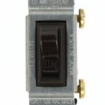 Leviton 1451-CP 15-Amp, 120-Volt, Toggle Framed Single-Pole AC Quiet Switch, Residential Grade, Non-Grounding, Brown