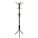 SONGMICS Metal Coat Rack 12 Hooks Display Hall Tree for Clothes Hats and Bags Espresso URCR18Z