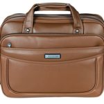 POLO VIDENG Leather Business Briefcase,Extended 15.6 inch Laptop Shoulder Bags Casual Travel Handbag (Light Brown-M1)