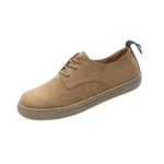 Creazy Women Ladies Soft Flat Ankle Martin Shoes Female Suede Flock Lace-Up Boots (Brown, 38)