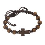 Dark Brown Adjustable Cross Bracelet