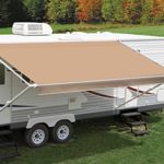 Solid Tan/Light Brown Replacement Canopy/Fabric for a 17′ Awning