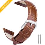 22mm Watch Bands Leather, Vetoo Quick Release Classic Genuine Leather Replacement Watch Strap Wristband for Men and Women (Brown)