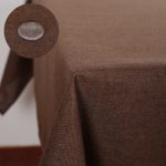 Deconovo Decorative Linen Look Table Cloth Spill Proof Tablecloth for Guest Room 54×72 Inch Brown