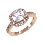 Square Rings Wedding Party Statement CZ Cocktails Gold Plated Classic Fashion Size 4 – 12