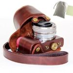 No.2 Warehouse Protective PU Leather Camera Case Bag For Sony Alpha A5000 A5100 NEX-3N 16-50mm lens (dark brown)+ a Piece of Clean Cloth