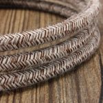 32.8ft Round 18/2 Rayon Covered Wire,HESSION Antique Industrial Electrical Cloth Cord,Vintage Style Lamp Cord strands UL listed(White and Brown)