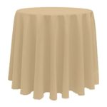 Ultimate Textile 90-Inch Round Polyester Linen Tablecloth Camel Light Brown