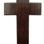 Dark Brown Wood Christian Latin Cross on 30 Inch Rope Chain, 3 1/4 Inch