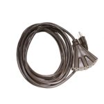 Holiday Lighting Outlet 15 ft. 16/3 SJTW Indoor Outdoor Extension Cord, Brown, 3 Outlets, 3 Prong – UL Listed
